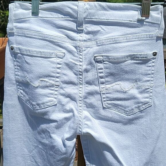 7 For All Mankind Kimmie Crop White Size 24 - Picture 5 of 6